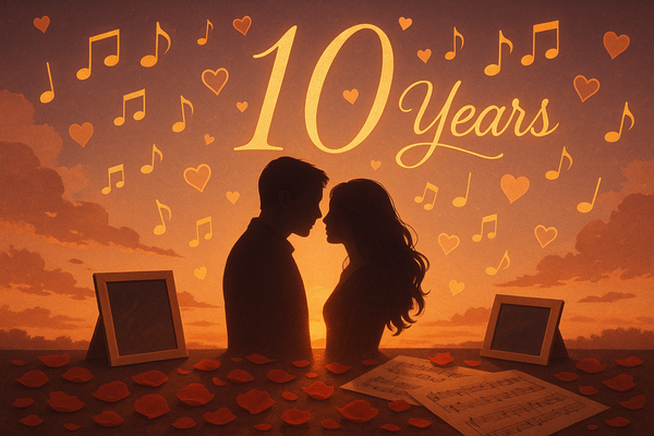 A romantic anniversary song celebrating 10 years of love and memories.